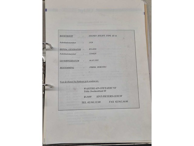 1995 teupen hylift st 16 telescopische spin hoogtewerker - afbeelding 17 van  24