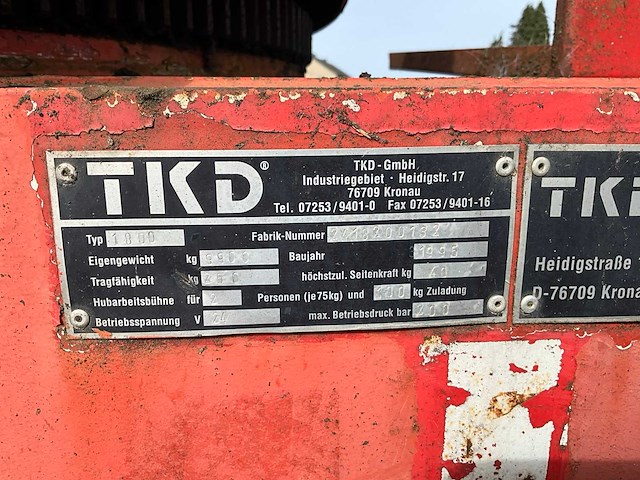 1995 tkd t200d 4x4 hoogwerker - afbeelding 7 van  7