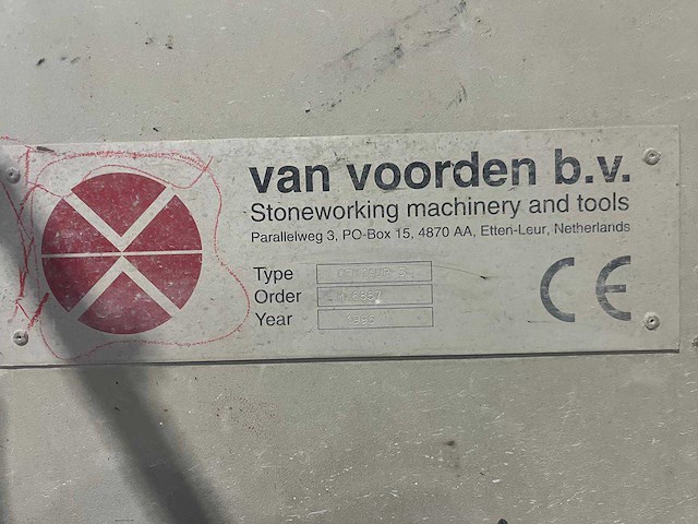 1995 van voorden centaur 3 steen- en tegelzaagmachine - afbeelding 5 van  6