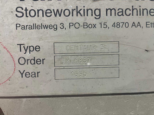 1995 van voorden centaur 3 steen- en tegelzaagmachine - afbeelding 6 van  6