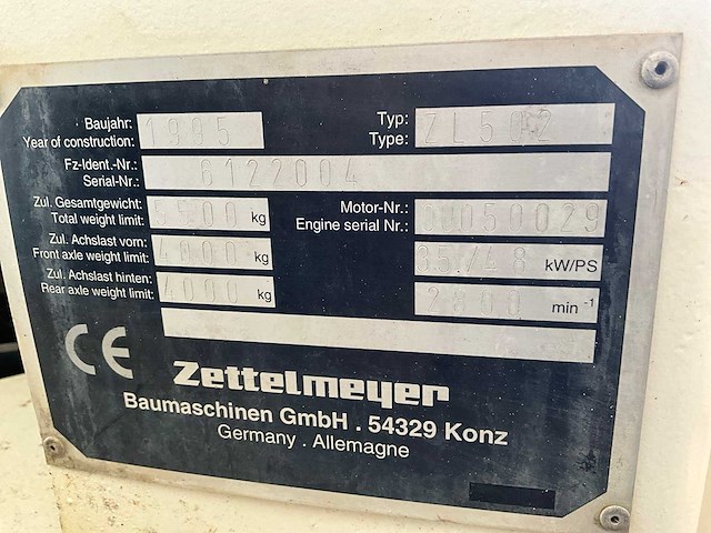 1995 zettelmeyer zl502 wiellader - afbeelding 4 van  19