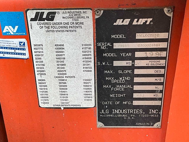 1996 jlg 35 electric knikarm hoogwerker - functioneel - afbeelding 5 van  22