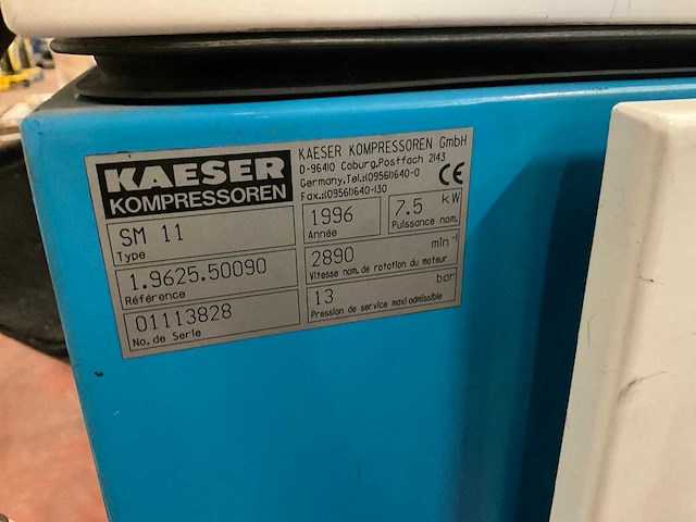 1996 kaeser sm 11 compressor met drukvat - afbeelding 5 van  10