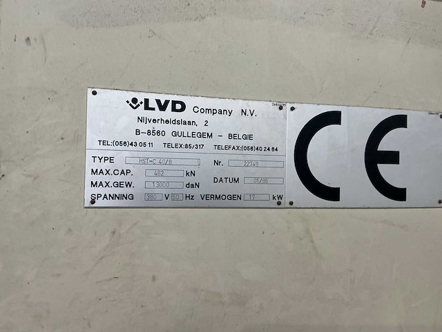 1996 lvd hst-c 40/8 hydraulische guillotineschaar - afbeelding 7 van  8