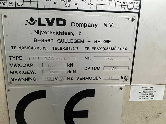 1996 lvd ppi 170/40 mnc10 cnc kantbank - afbeelding 9 van  9