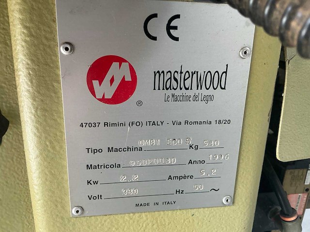1996 masterwood omb1 eco s horizontale beitel steekmachines - afbeelding 8 van  14