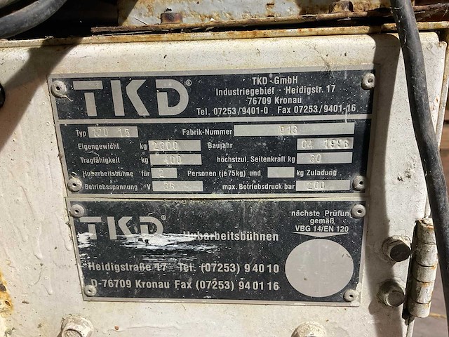 1996 tkd 120 15 hoogwerker - afbeelding 5 van  7