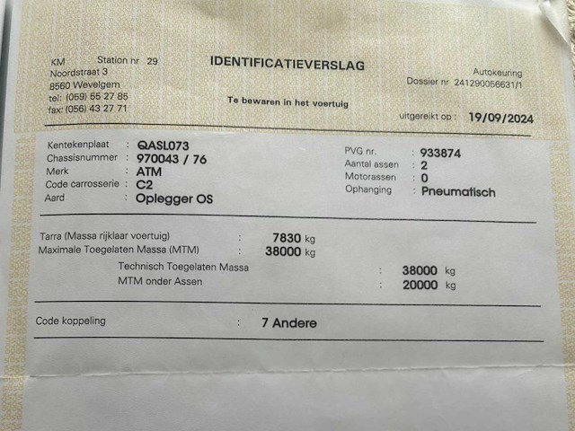 1997 a.t.m. 0khs 18/20a oplegger - afbeelding 4 van  13