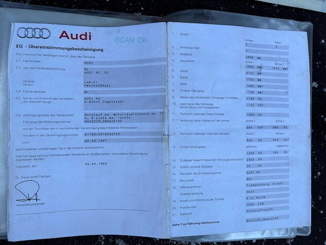 1997 audi a3 personenauto - afbeelding 11 van  20