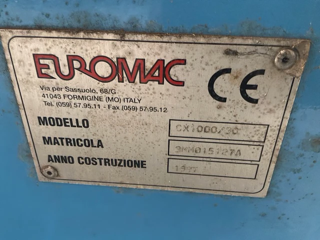 1997 euromac cx 1000/30 cnc pons- en nibbelmachine. - afbeelding 9 van  17