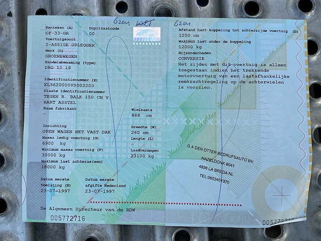 1997 groenewegen grwo1017 oplegger - afbeelding 13 van  22