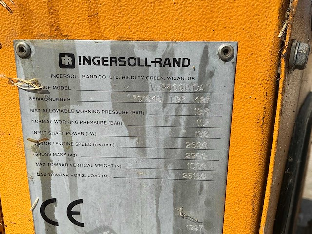 1997 ingersoll-rand vhp400wcat getrokken luchtcompressor - afbeelding 13 van  14