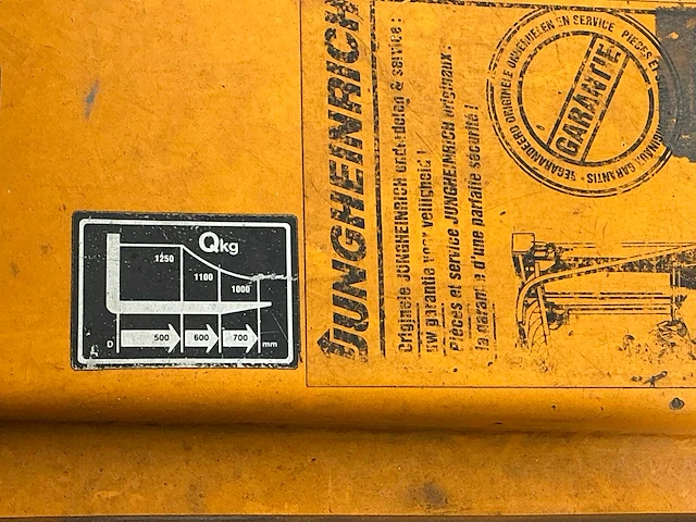 1997 jungheinrich efg-dh12, 5g115-290zt vorkheftruck - afbeelding 4 van  20