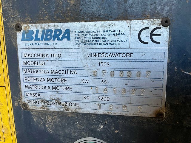 1997 libra 150s rupsgraafmachine - afbeelding 9 van  22