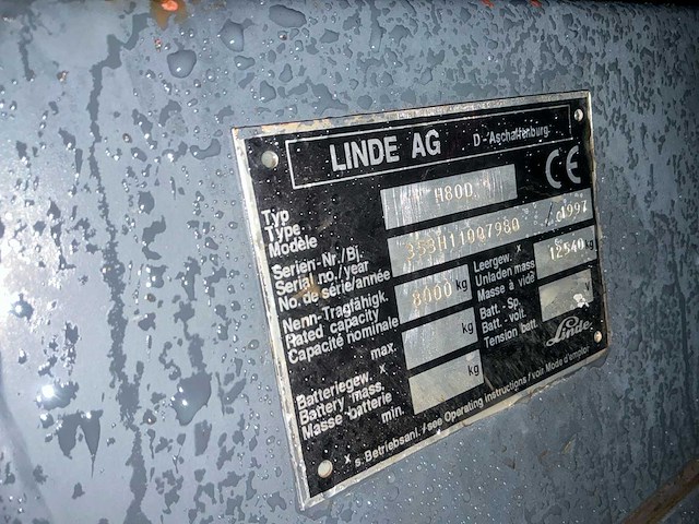1997 linde h80d vorkheftruck - afbeelding 2 van  19