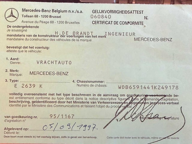 1997 mercedes-benz sk 2639 6x4 vrachtwagen - afbeelding 24 van  27