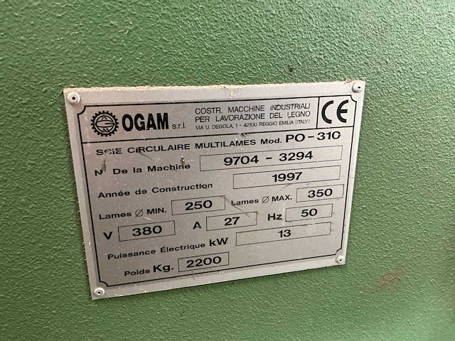 1997 ogam po-310 meerbladige cirkelzaagmachine - afbeelding 8 van  8