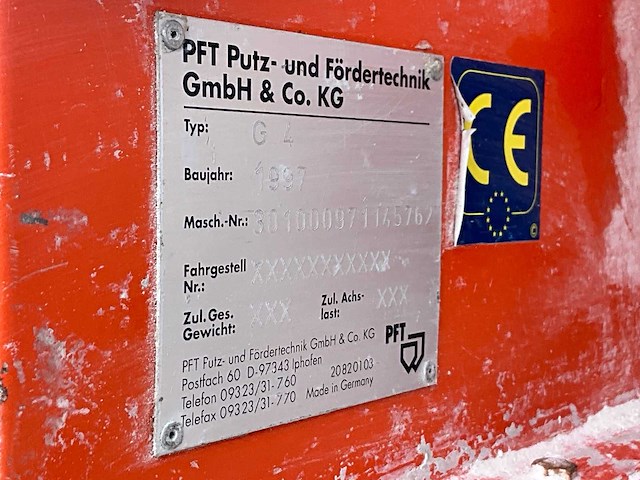 1997 pft g4 pft g4 pleistermachine met aanhangwagen en toebehoren - afbeelding 40 van  47