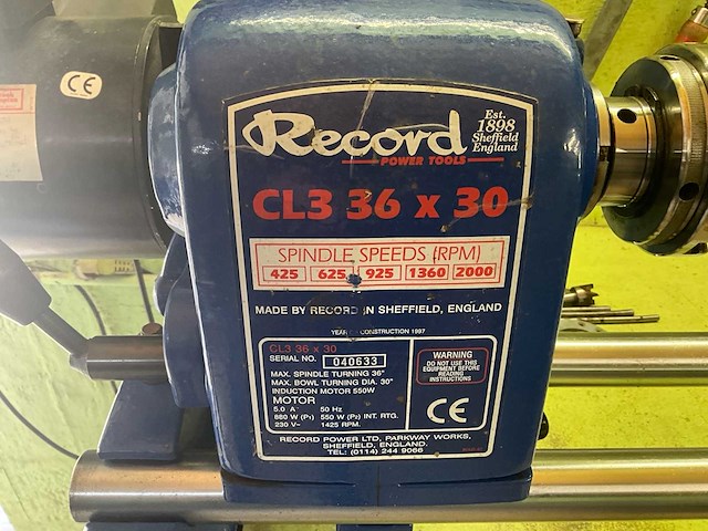 1997 record cl3 36x30 houten draaibank - afbeelding 14 van  14
