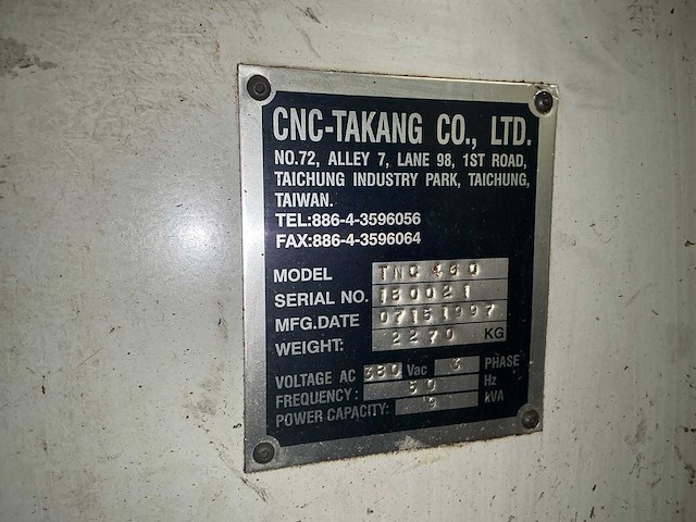 1997 takang tnc-460 cnc-draaibank - afbeelding 2 van  10
