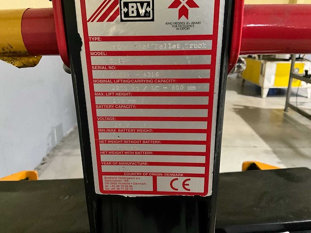 1997 vestergaard sl22i elektrische palletwagen - afbeelding 2 van  13