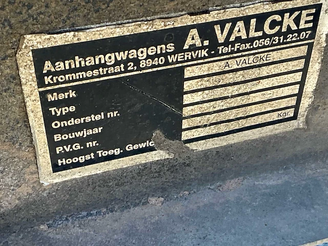 1998 a valcke a3100 3 zijdige elektrische kipper aanhangwagen - afbeelding 16 van  29
