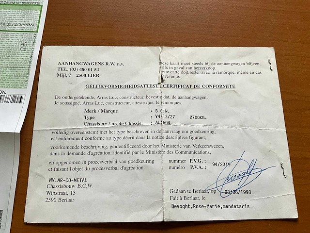 1998 bcw v41327 plateauwagen - afbeelding 10 van  20