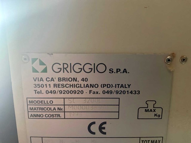1998 griggio sc3200 paneelcirkelzaagmachine - afbeelding 3 van  9