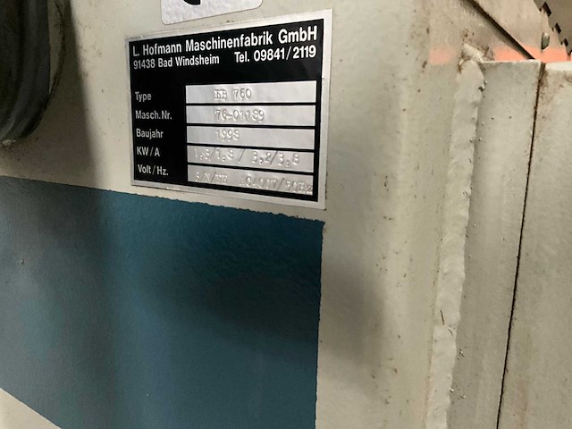 1998 hofmann lb760 langgat/slotboormachine - afbeelding 19 van  20