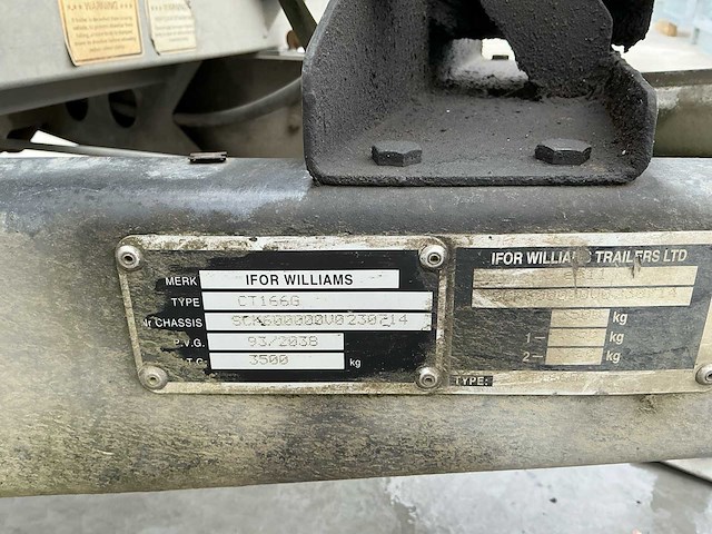 1998 ifor williams ct166g kipper aanhangwagen - afbeelding 2 van  18