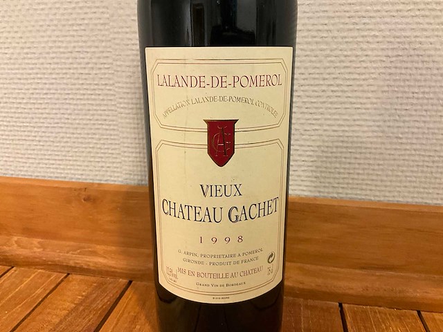 1998 lalande-de-pomerol vieux château gachet rode wijn (10x) - afbeelding 2 van  3