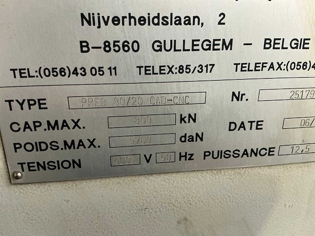 1998 lvd ppeb 80/20 cnc-kantbank - afbeelding 8 van  16