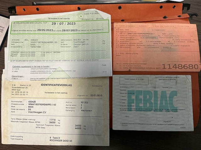 1998 man t33df vrachtwagen + atlas laadkraan 16m + container - afbeelding 11 van  12