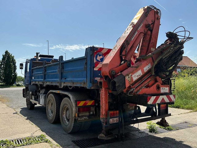 1998 man t33df vrachtwagen + atlas laadkraan 16m + container - afbeelding 2 van  12