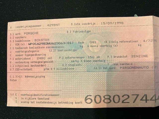 1998 porsche boxter personenauto - afbeelding 21 van  29