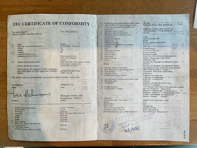 1998 saab 93 personenauto - afbeelding 29 van  37