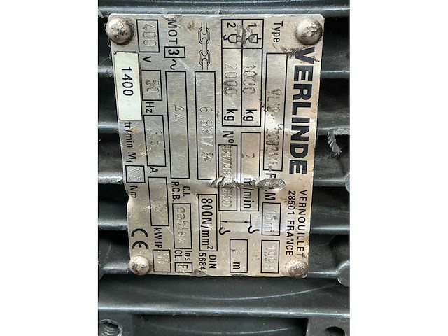 1998 verlinde vl10 elektrische kettingtakel - afbeelding 2 van  10
