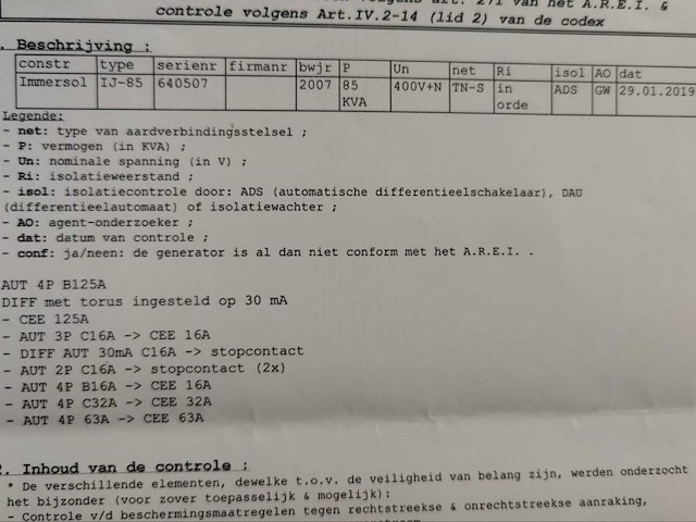 1999 arcomet a45 snelmontagekraan (6t) + stroomaggregaat - afbeelding 19 van  28