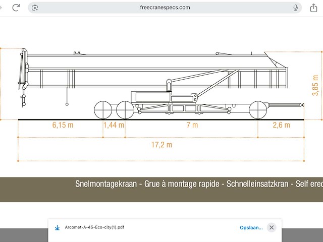 1999 arcomet a45 snelmontagekraan (6t) + stroomaggregaat - afbeelding 12 van  26