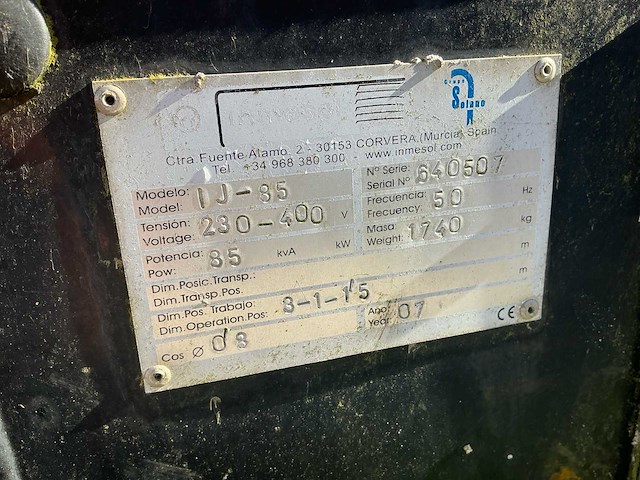 1999 arcomet a45 snelmontagekraan (6t) + stroomaggregaat - afbeelding 15 van  26