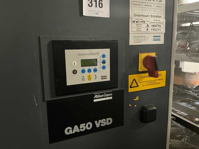 1999 atlas copco ga50vsd luchtcompressor - afbeelding 9 van  13