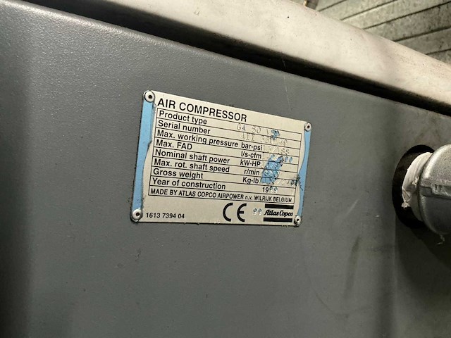 1999 atlas copco ga50vsd luchtcompressor - afbeelding 12 van  13
