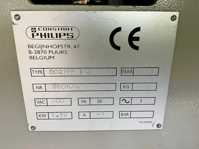 1999 constant philips 00219p platen opdeelzaagmachine - afbeelding 2 van  10