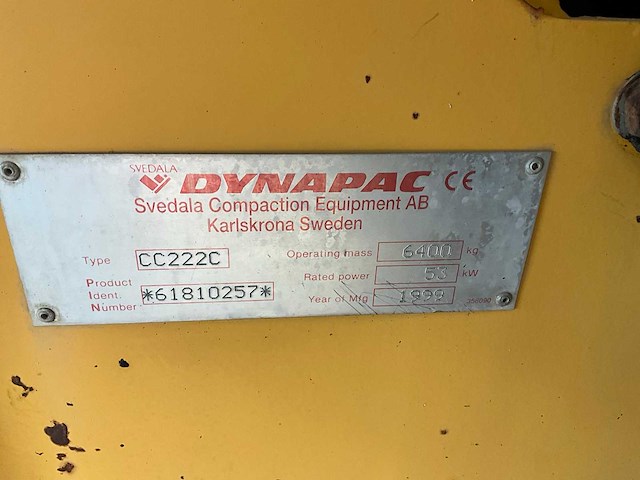 1999 dynapac cc222c trilwals - afbeelding 25 van  32