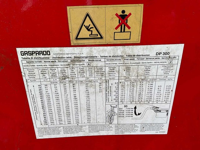 1999 gaspardo dp 300 f17 zaaimachine - afbeelding 8 van  11