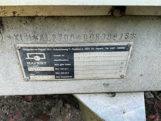 1999 hapert al2700 - afbeelding 2 van  11