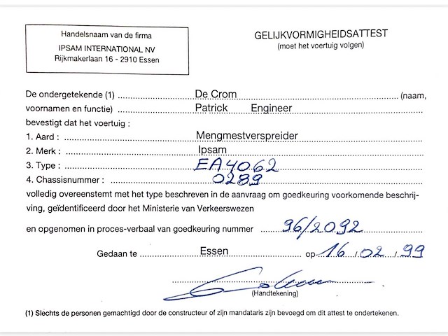 1999 ipsam sdb 120 mesttank aalton - afbeelding 10 van  20