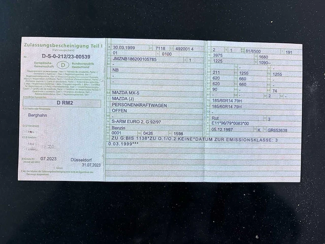 1999 mazda mx-5 cabriolet mazda mx-5 nb 1.6 benzine – cabriolet – 1999 - afbeelding 31 van  37