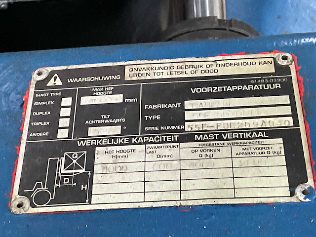 1999 mitsubishi fd40 vorkheftruck - afbeelding 14 van  23