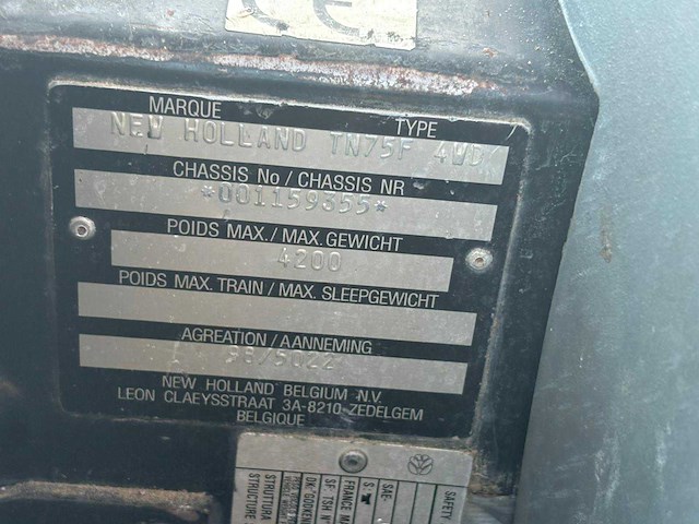 1999 new holland tn75f4rm bosbouwtractor - afbeelding 14 van  15